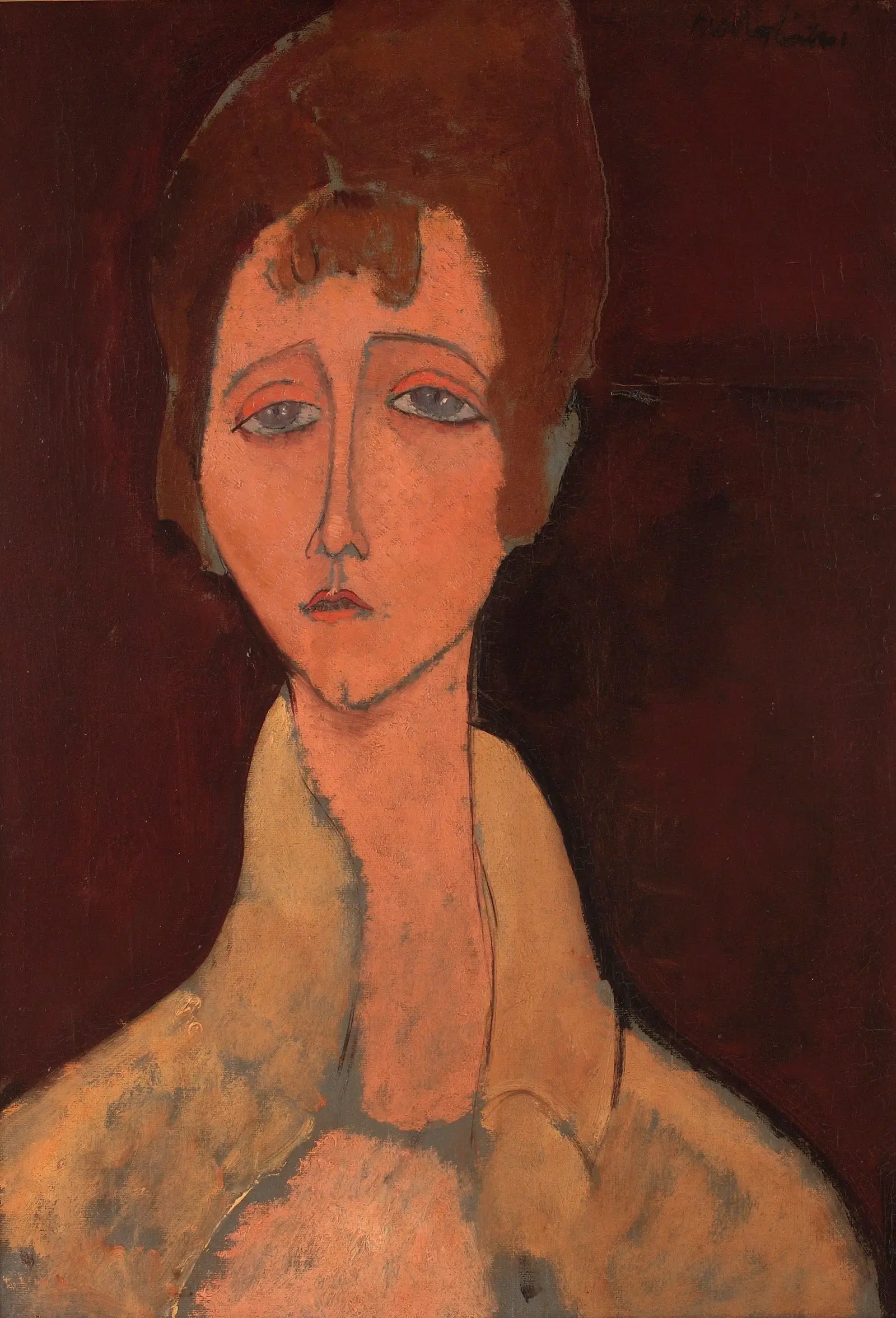 Reproduction du tableau « Femme au corsage blanc - Amedeo Modigliani » par Alpha Reproduction en peinture à l’huile