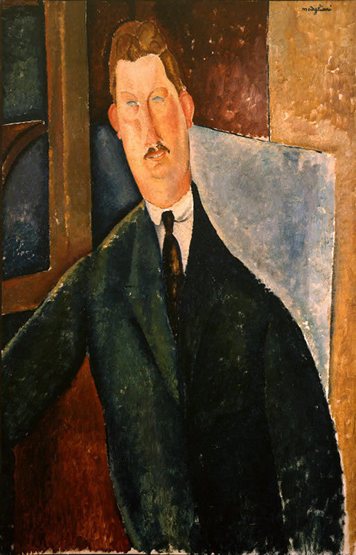 Reproduction du tableau « Portrait d'homme - Amedeo Modigliani » par Alpha Reproduction en peinture à l’huile
