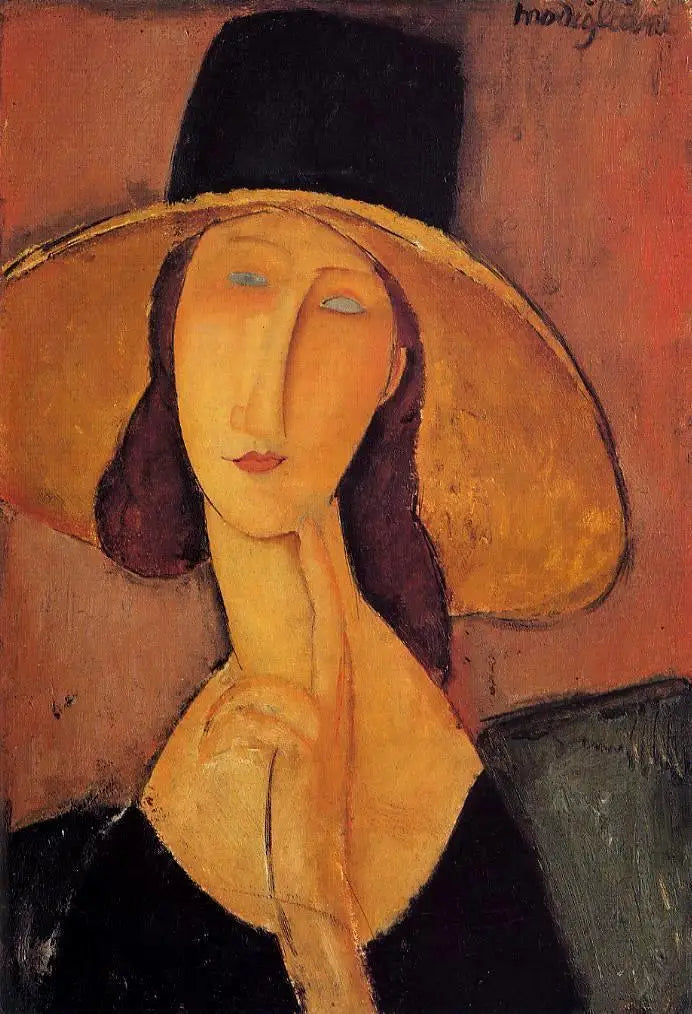 Büyük Şapka ile Jeanne Hébuterne - Amedeo Modigliani