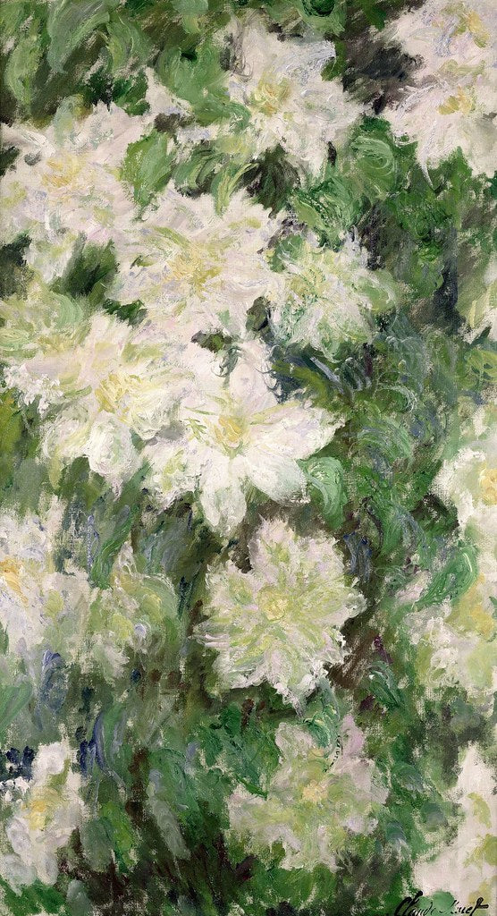 Reproduction du tableau « Clématites blanches - Claude Monet » par Alpha Reproduction en peinture à l’huile