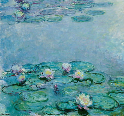 🌸 Nilüferler – Çiçeklerin yakın çekim detayı, Claude Monet