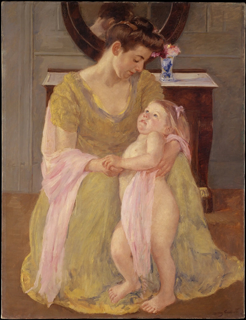 Pembe Şal ile Anne ve Çocuk - Mary Cassatt
