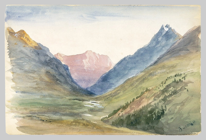Bormio'daki dağ manzarası (1869 İsviçre eskiz defteri) - John Singer Sargent