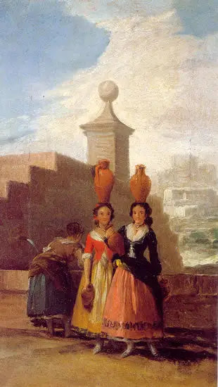 Reproduction du tableau « Femmes portant des cruches (croquis) - Francisco de Goya » par Alpha Reproduction en peinture à l’huile