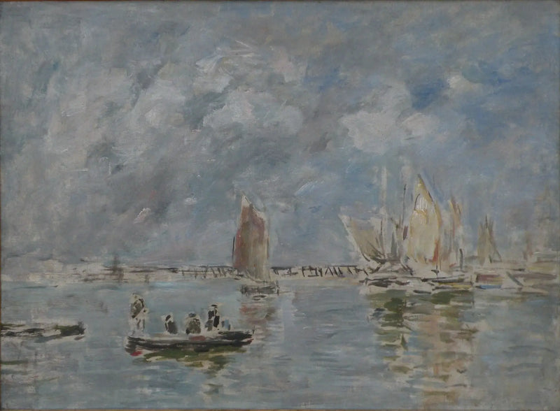 Kayıklar ve İskelesi - Eugène Boudin