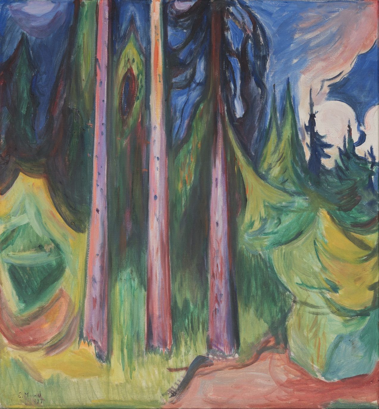 Reproduction du tableau « Forêt - Edvard Munch » par Alpha Reproduction en peinture à l’huile