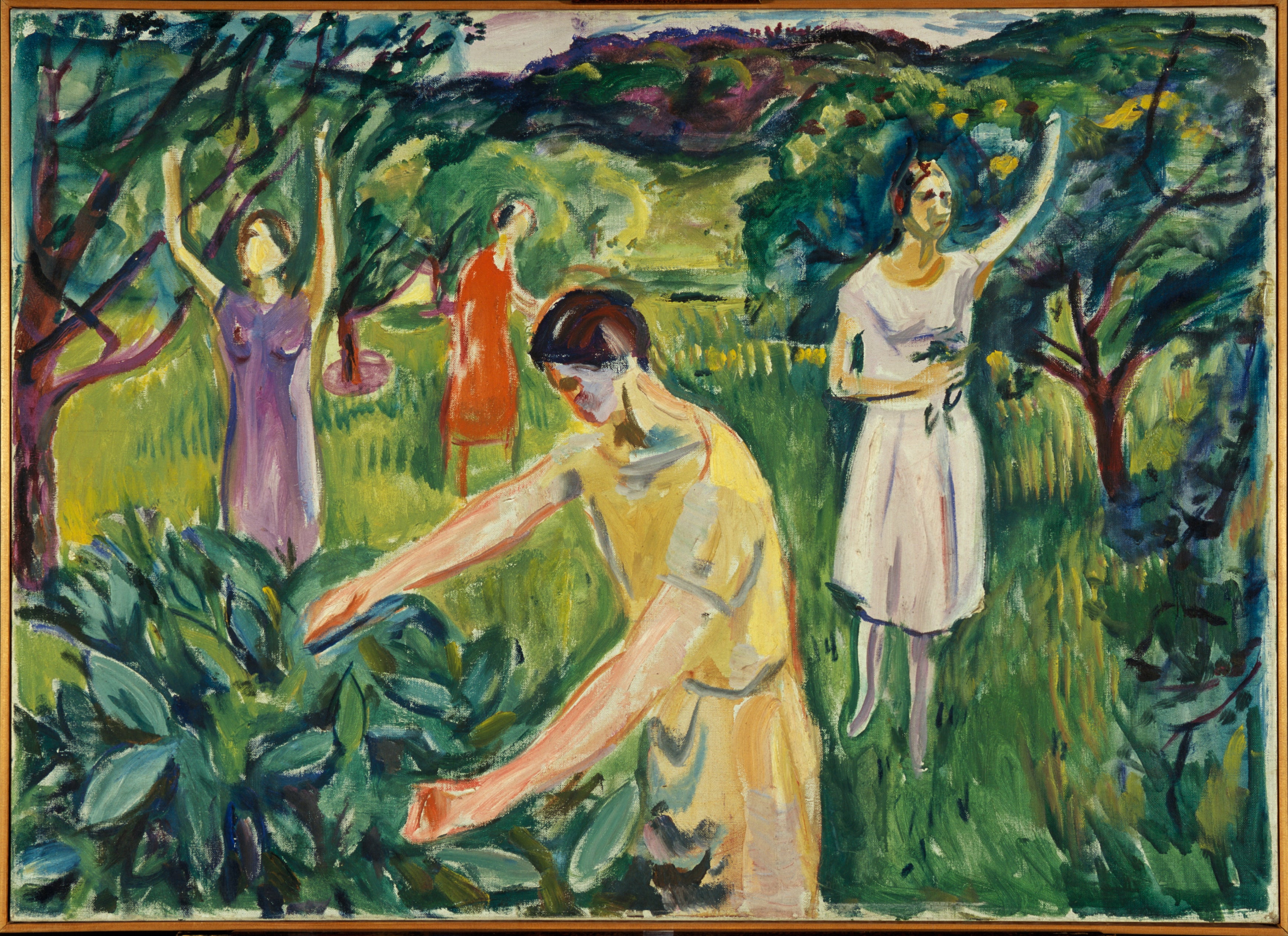 Reproduction du tableau « Quatre Femmes au jardin - Edvard Munch » par Alpha Reproduction en peinture à l’huile
