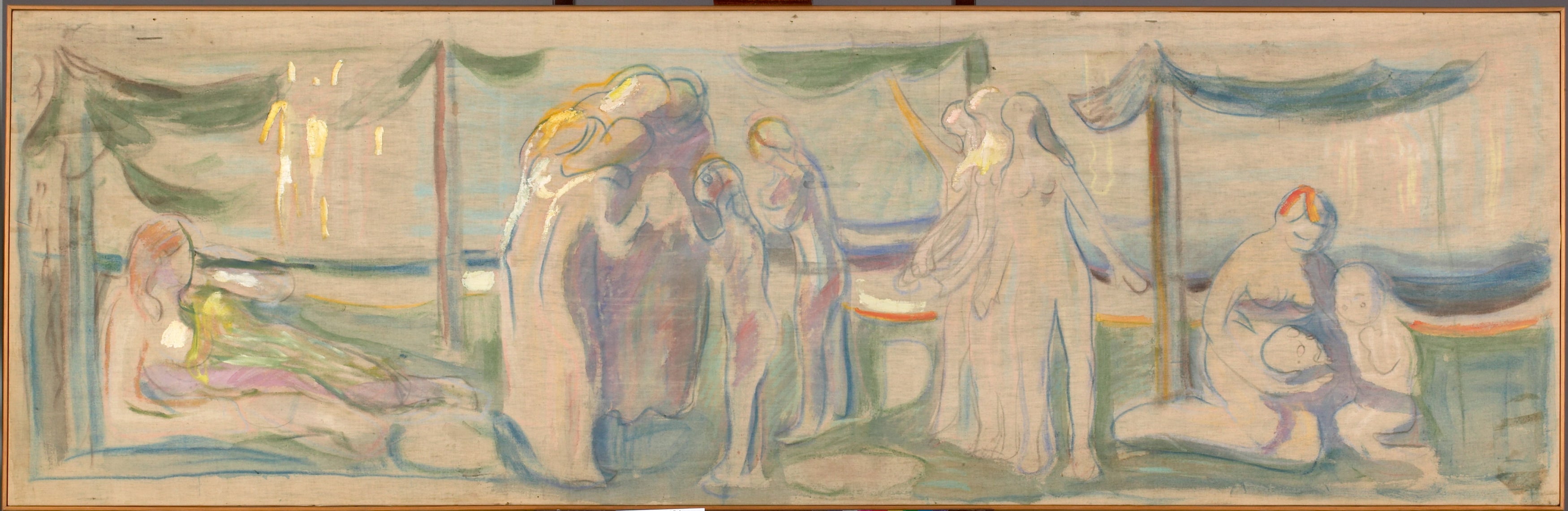 Reproduction du tableau « Personnes nues sur la plage - Edvard Munch » par Alpha Reproduction en peinture à l’huile