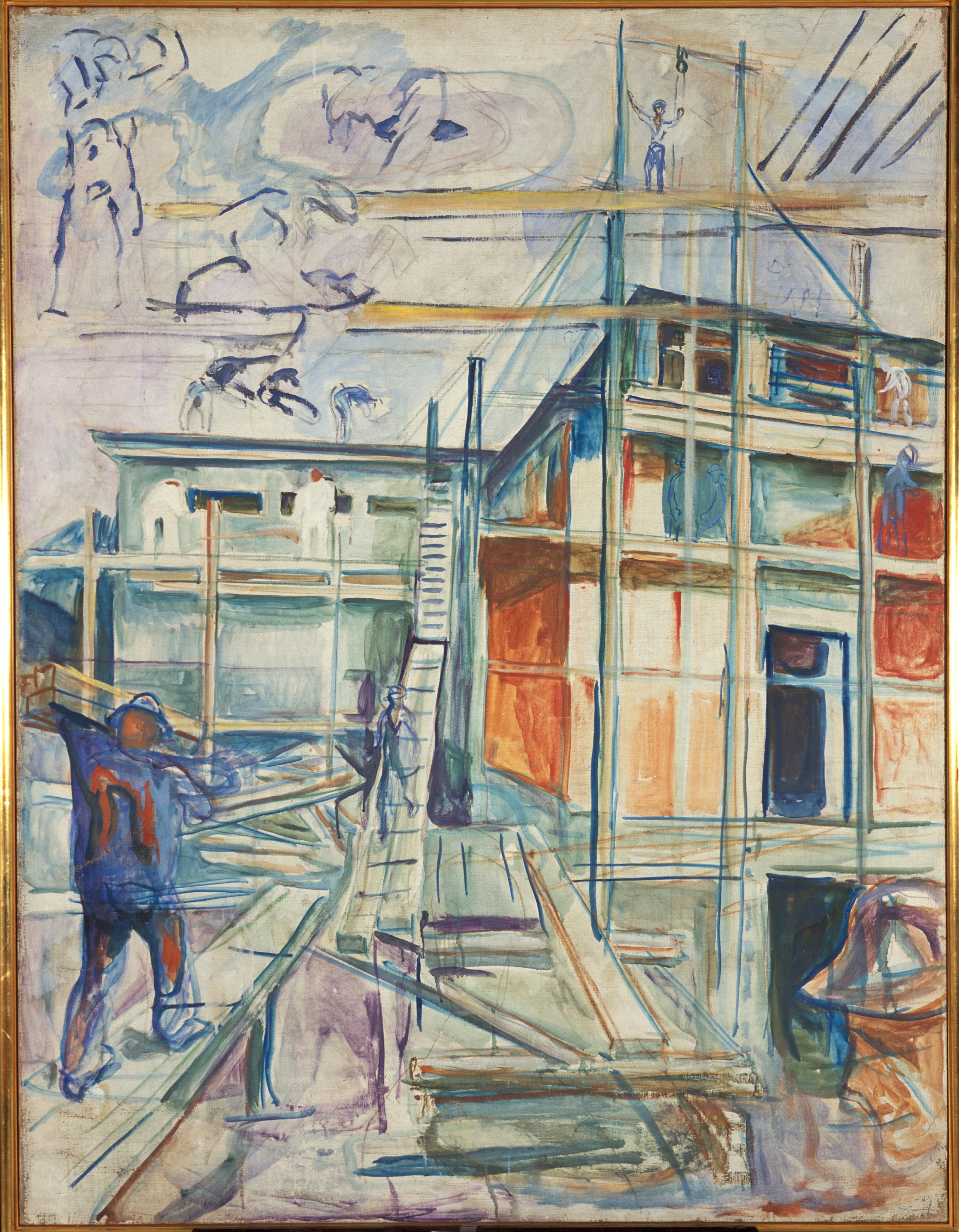 Reproduction du tableau « L'Immeuble du studio d'hiver - Edvard Munch » par Alpha Reproduction en peinture à l’huile