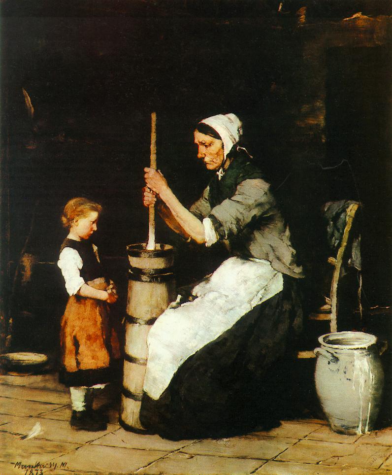Femme barattant du beurre - Mihály Munkácsy
