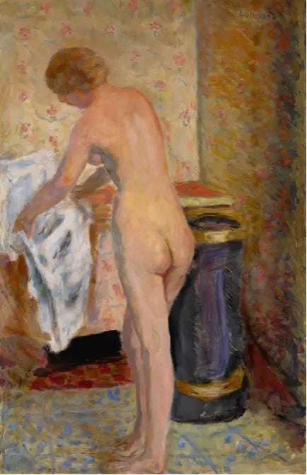 Havluyla Ayakta Duran - Pierre Bonnard
