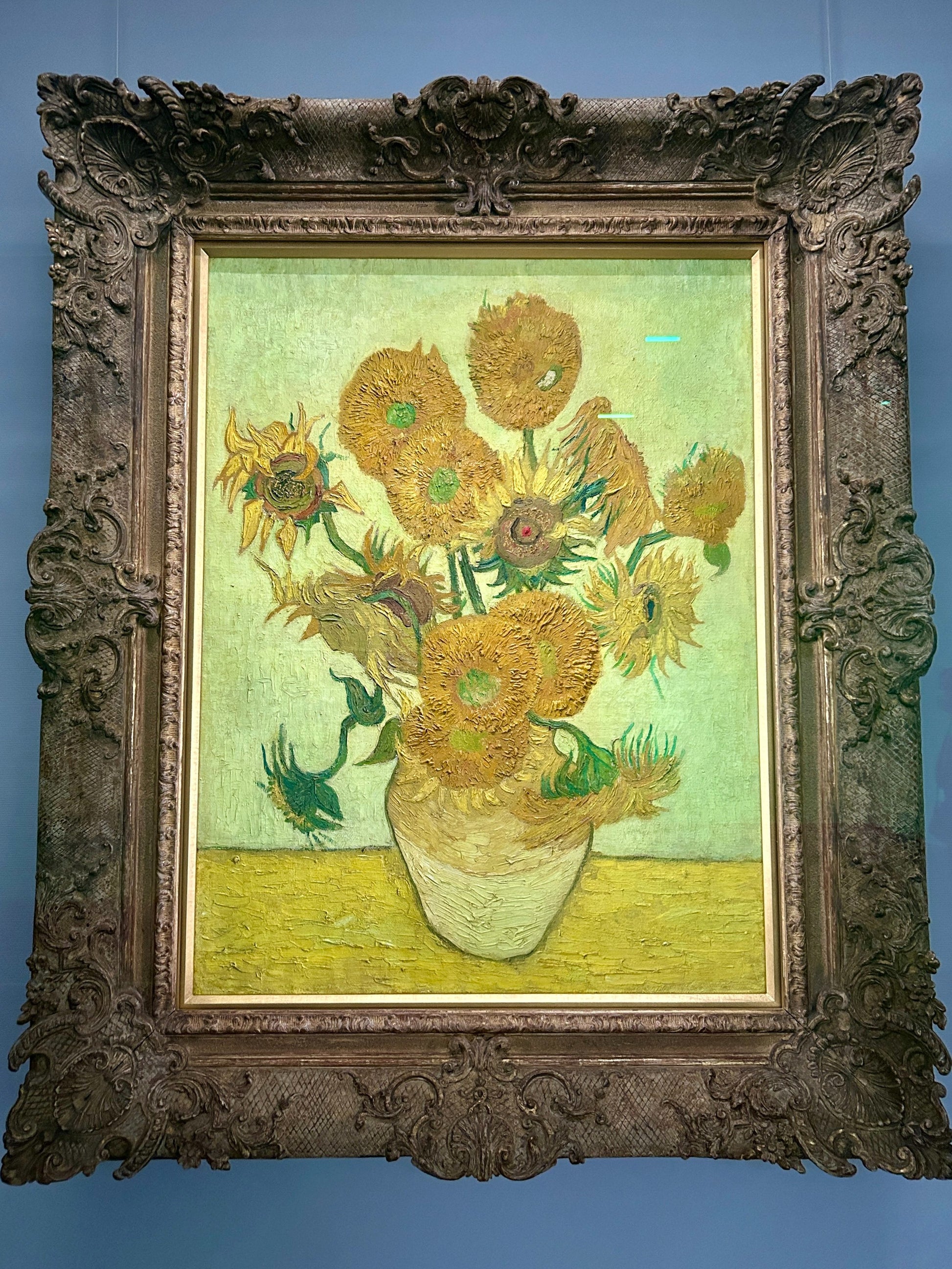 Natürmort: On beş ayçiçeği ile vazo - Vincent van Gogh