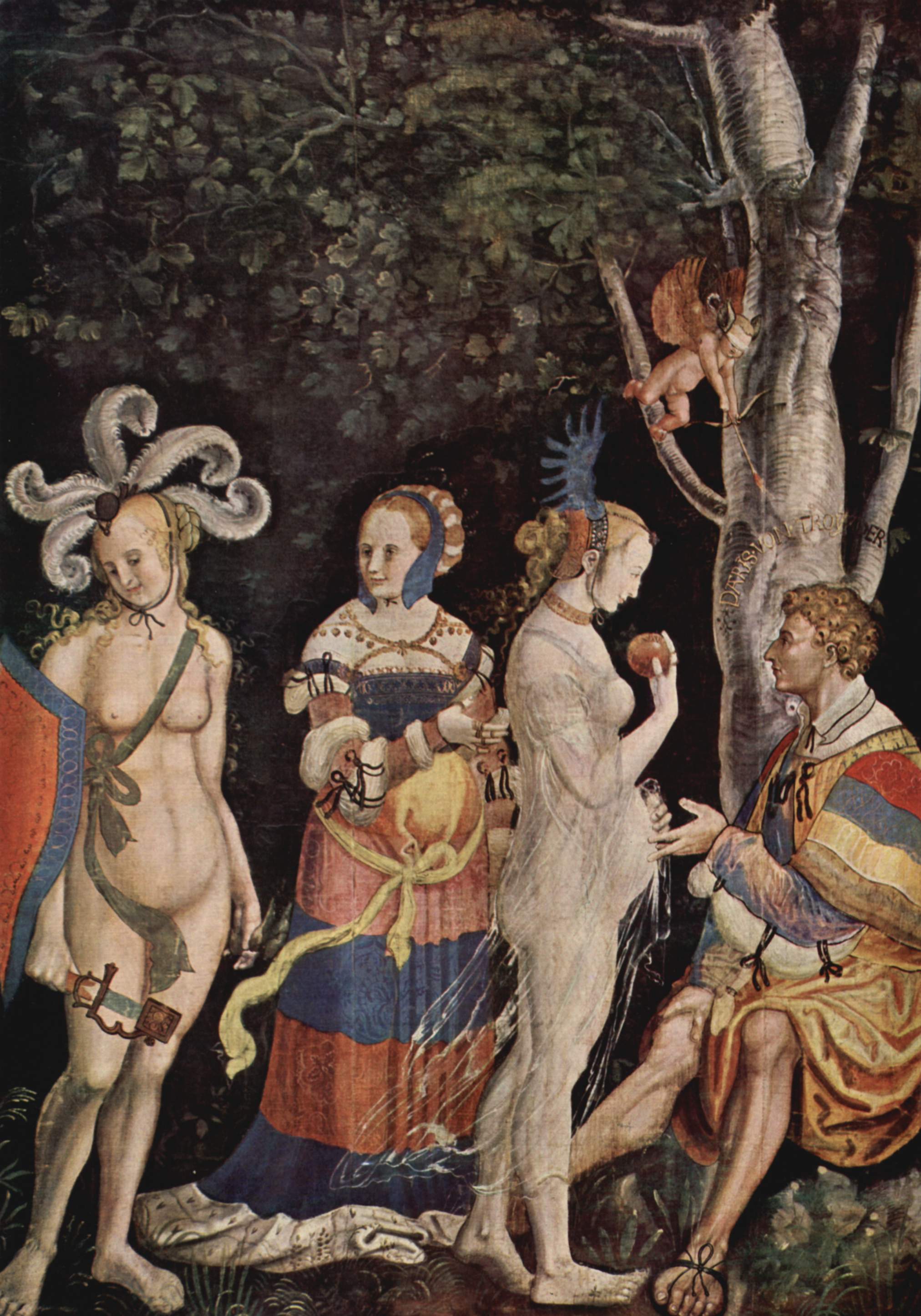 Le Jugement de Pâris, Niklaus Manuel Deutsch, 1517, Tempera sur panneau