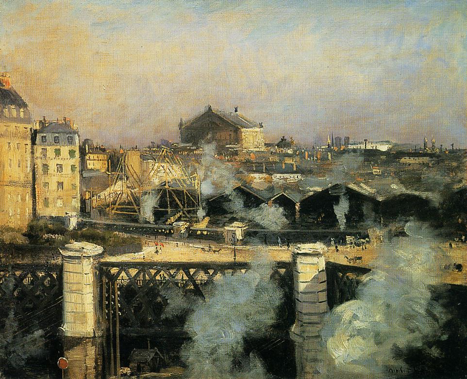 Le Pont de l'Europe et la Gare Saint-Lazare en travaux - Norbert Gœneutte