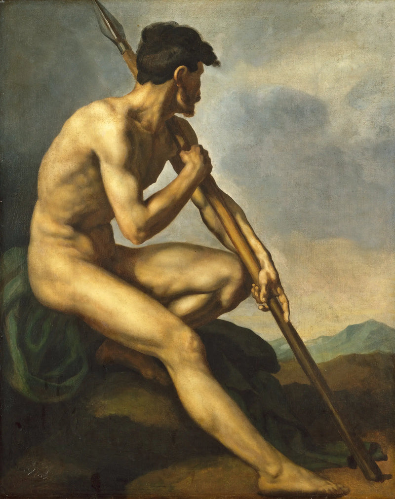 Mızraklı Çıplak Savaşçı - Théodore Géricault