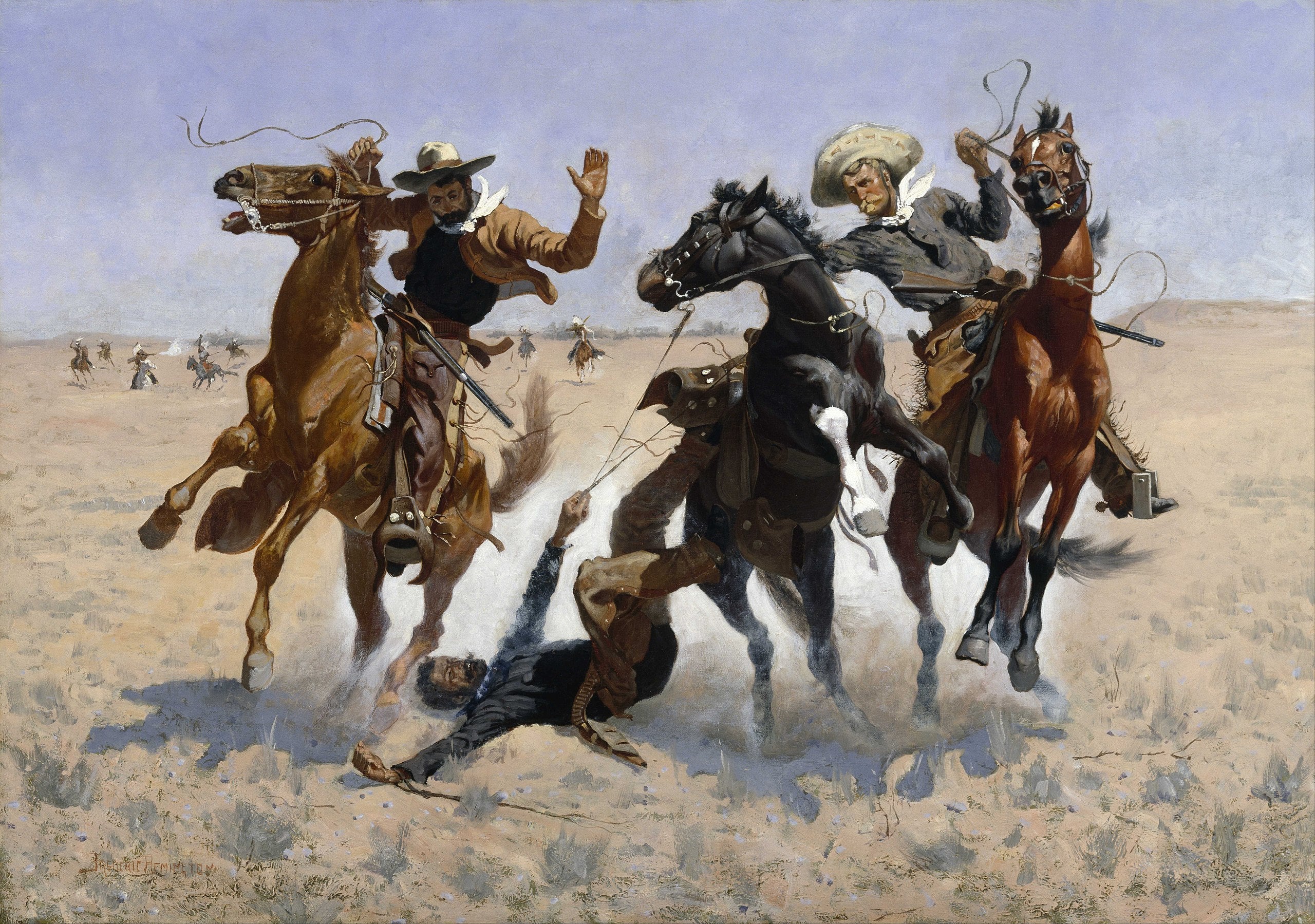 Aider un camarade - Frederic Remington