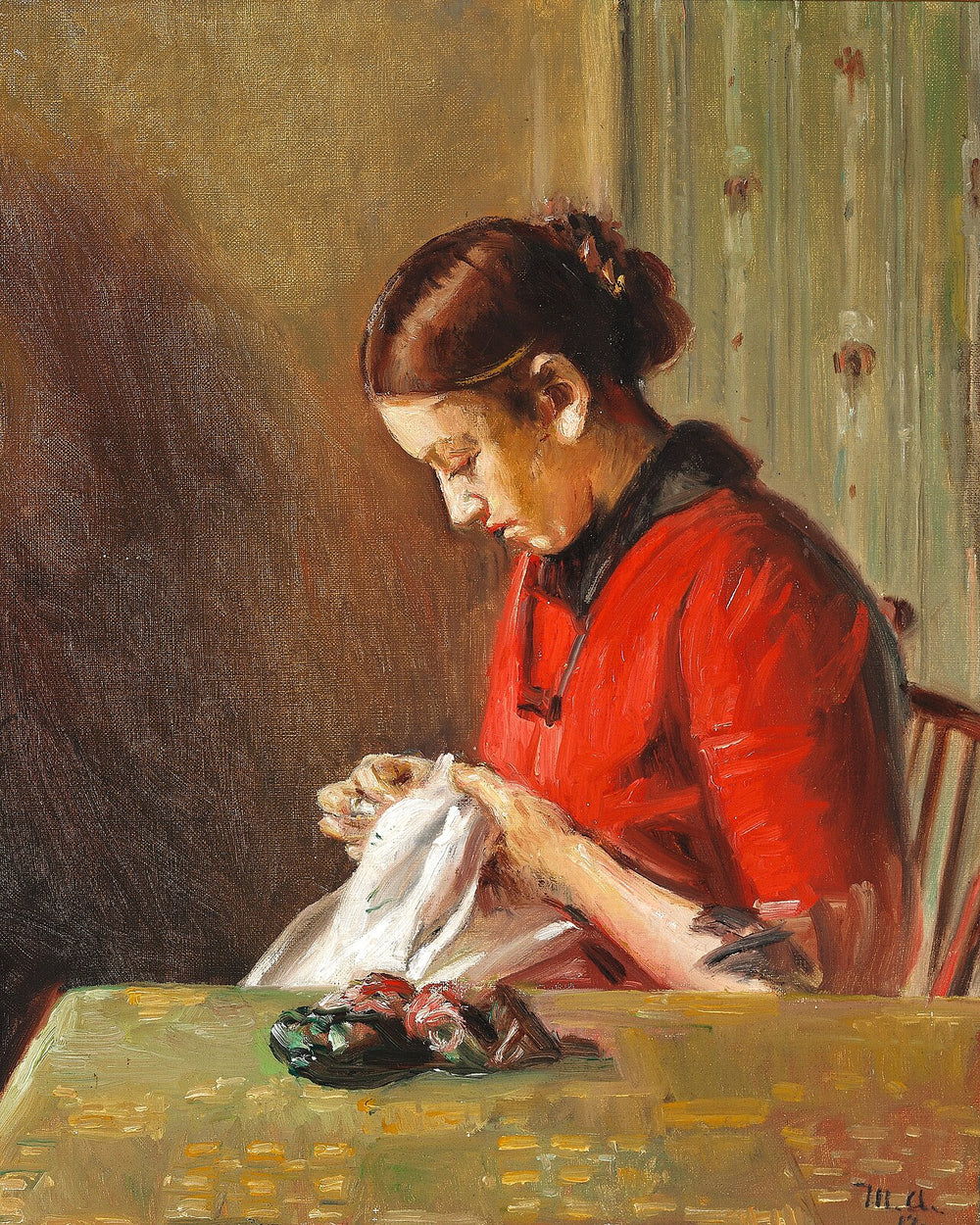 À la broderie. - Michael Peter Ancher