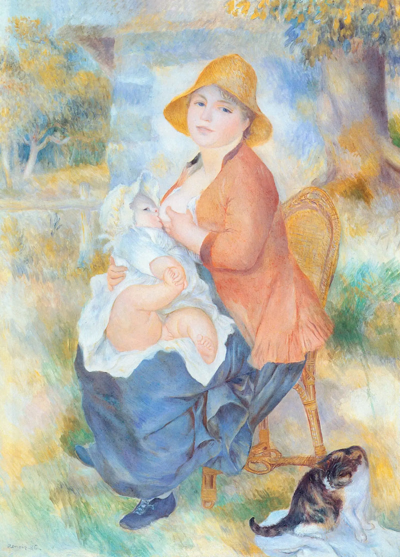 Aline Renoir, oğlu Pierre'i emzirirken - Pierre-Auguste Renoir