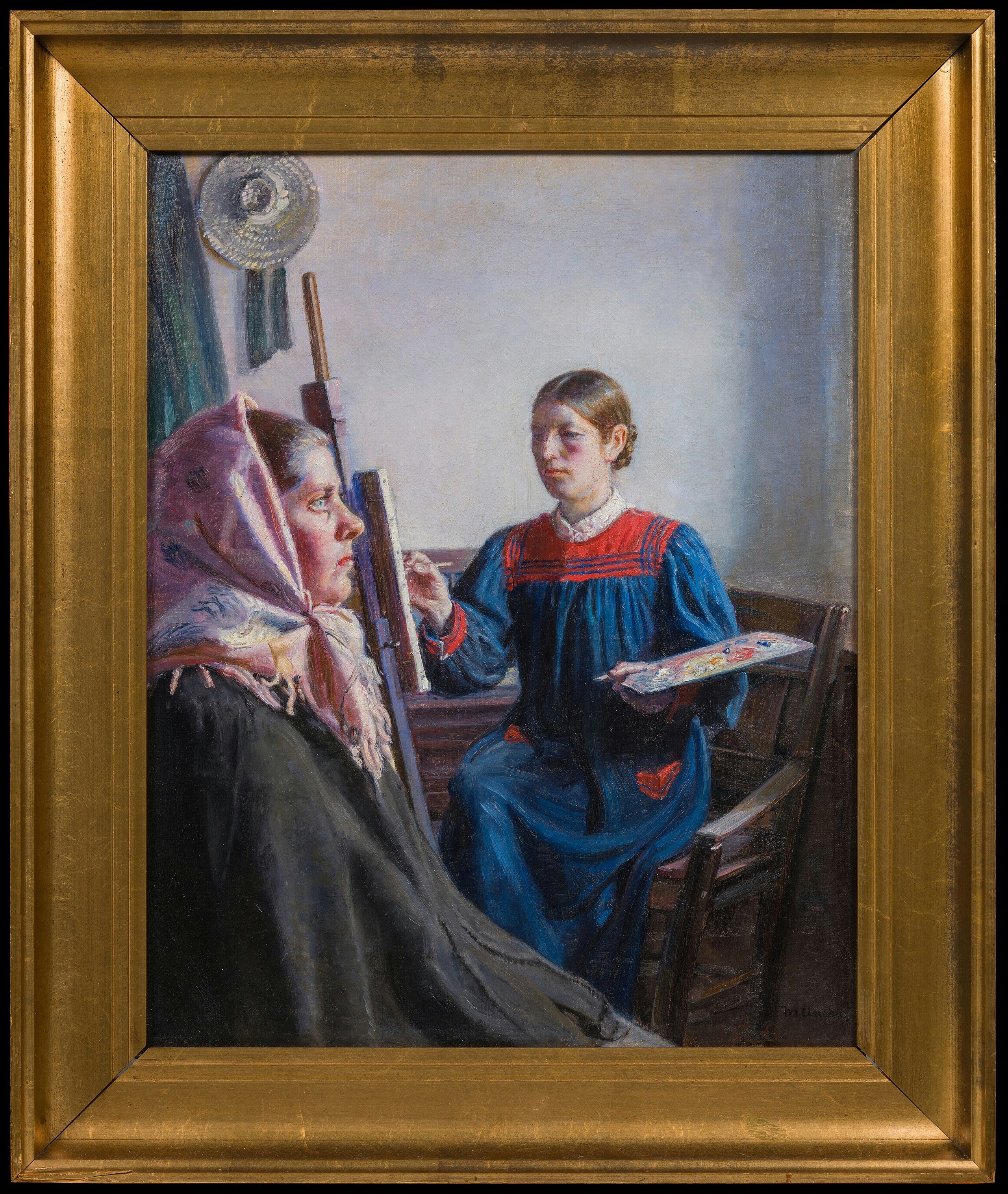 Anna Ancher bir model çiziyor - Michael Peter Ancher