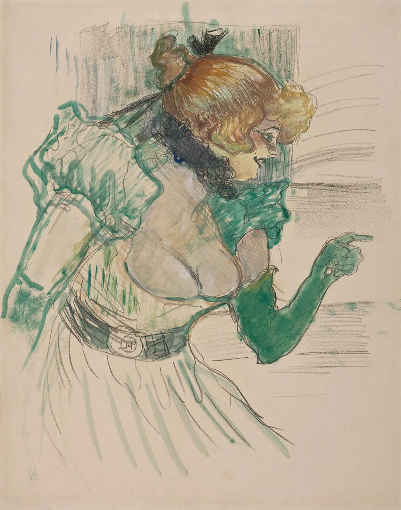 Yeşil eldivenli sanatçı - Le Havre'deki Café Star'ın şarkıcısı Dolly - Henri de Toulouse-Lautrec