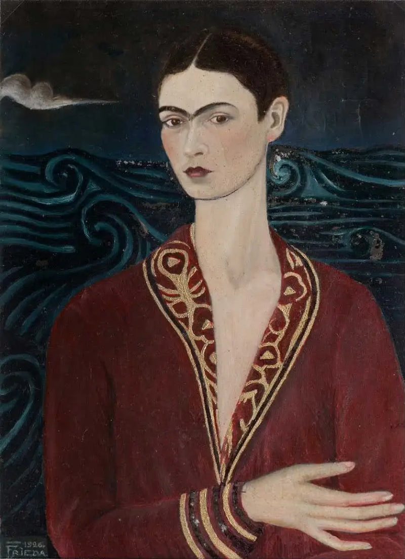 Kadife Elbise ile Otoportre - Frida Kahlo
