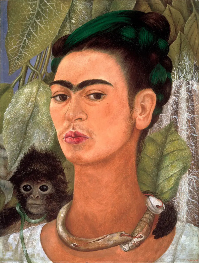 Maymunlu Otoportre - Frida Kahlo