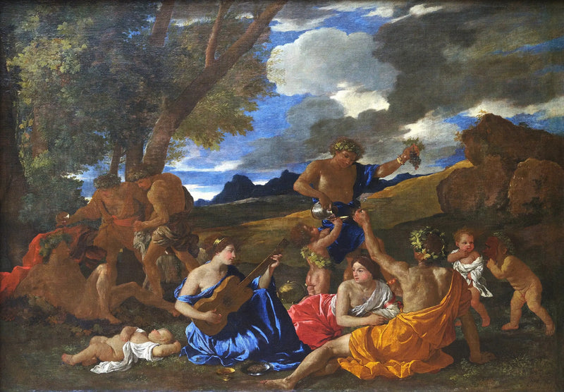 Gitarist Kızın Bacchanale - Nicolas Poussin