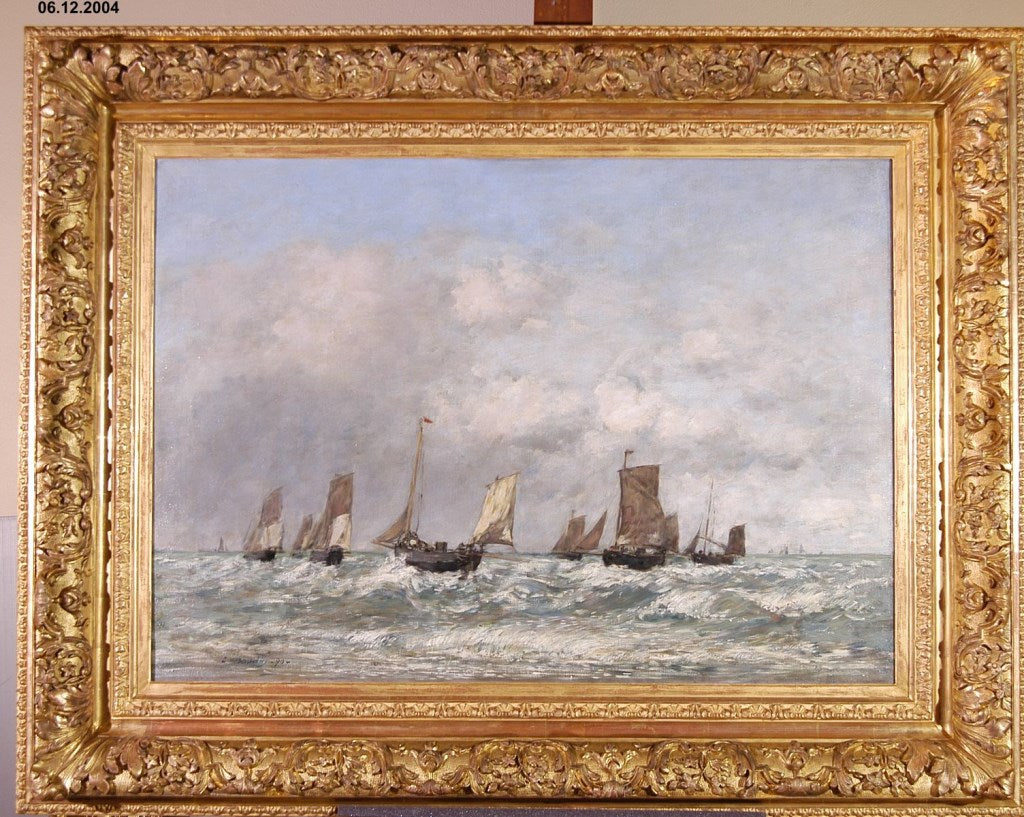 Berck: botların kalkışı - Eugène Boudin