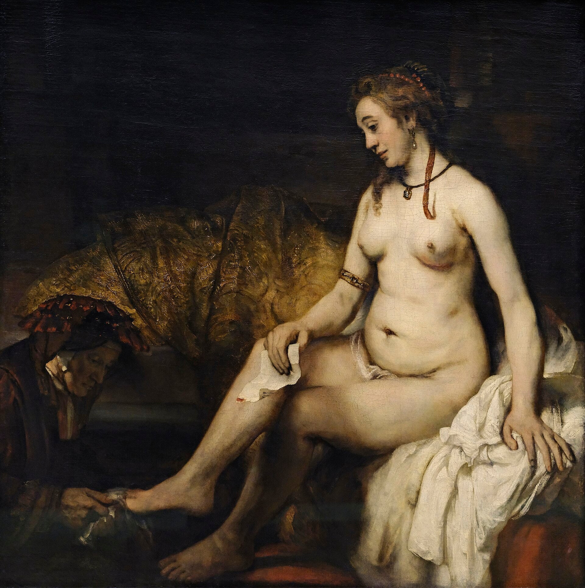 Reproduction du tableau « Bethsabée au bain locataire la lettre de David - Rembrandt » par Alpha Reproduction en peinture à l’huile