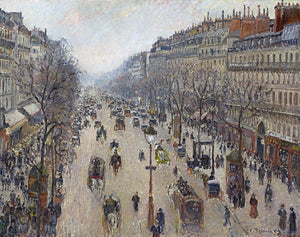 Montmartre Bulvarı, sabah, gri hava - Camille Pissarro