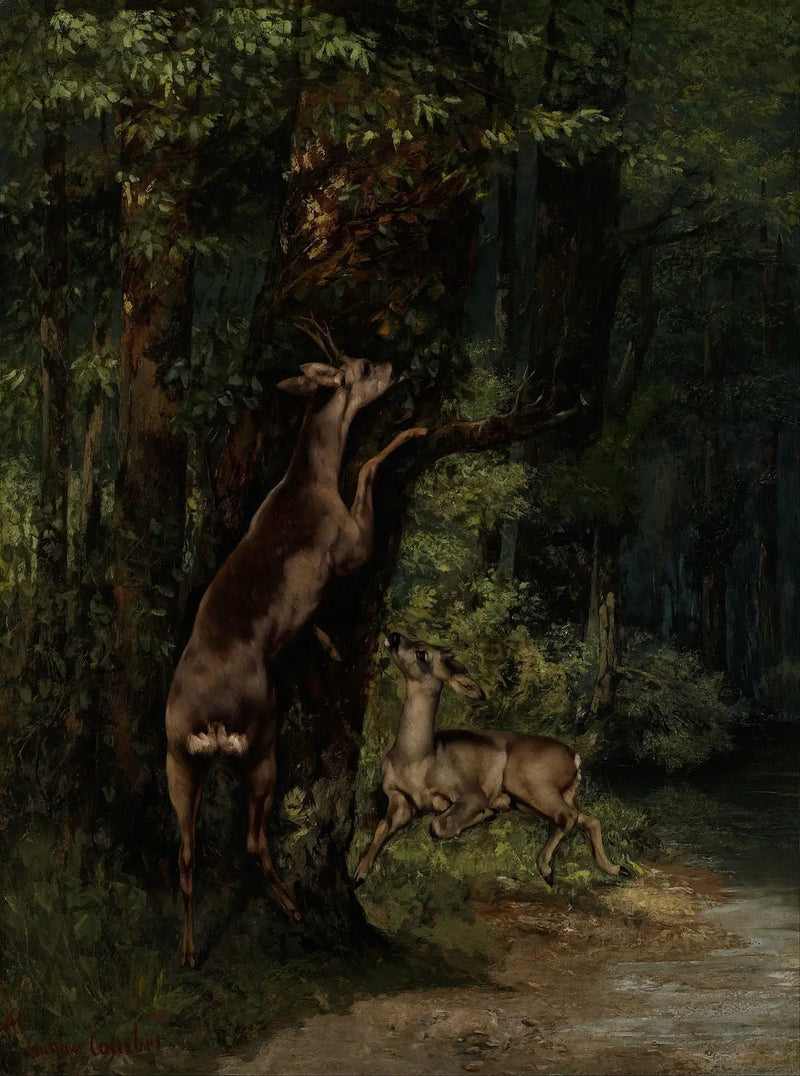 Orman İçinde Geyik - Gustave Courbet