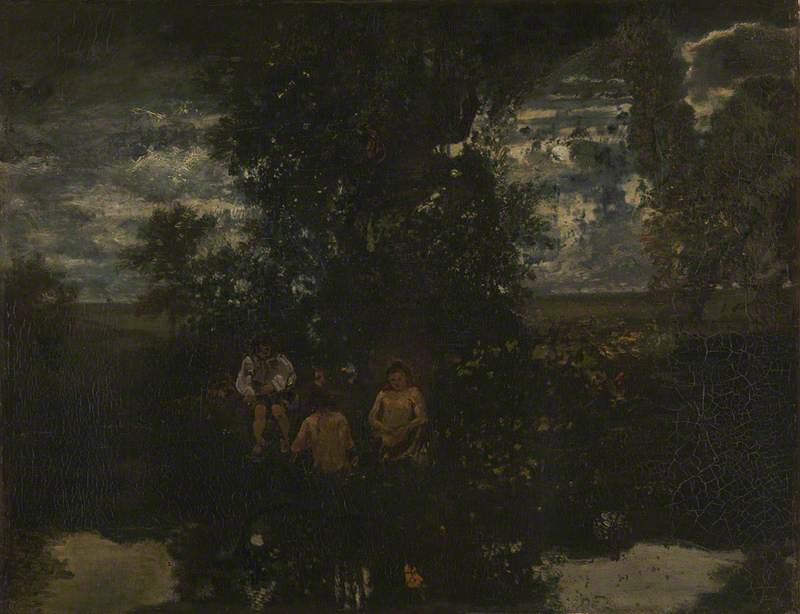 Clair de lune : Les Baigneuses - Théodore Rousseau