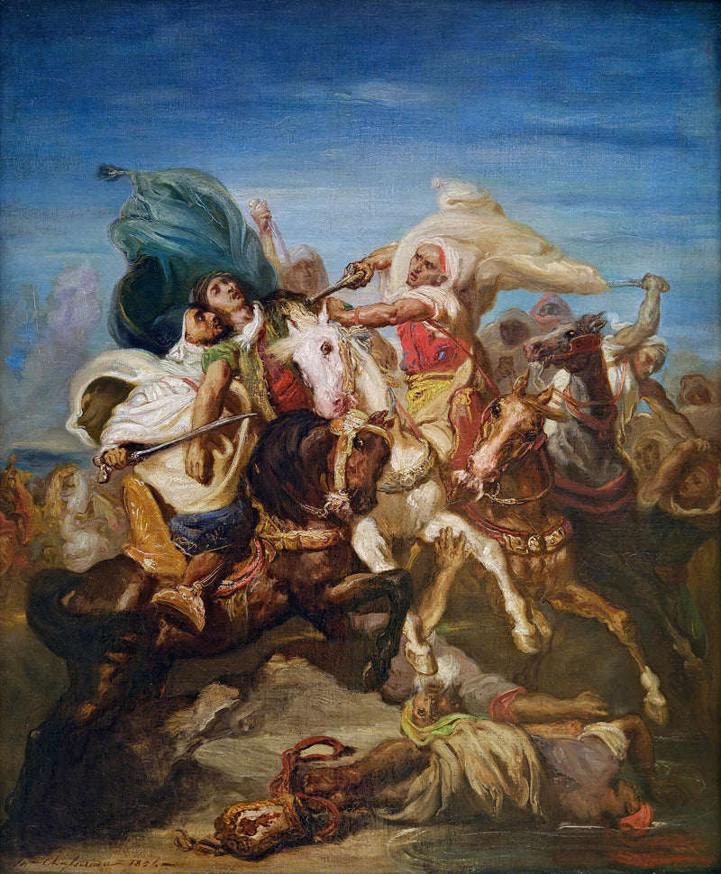 Arap atlıları dövüşü - Théodore Chassériau
