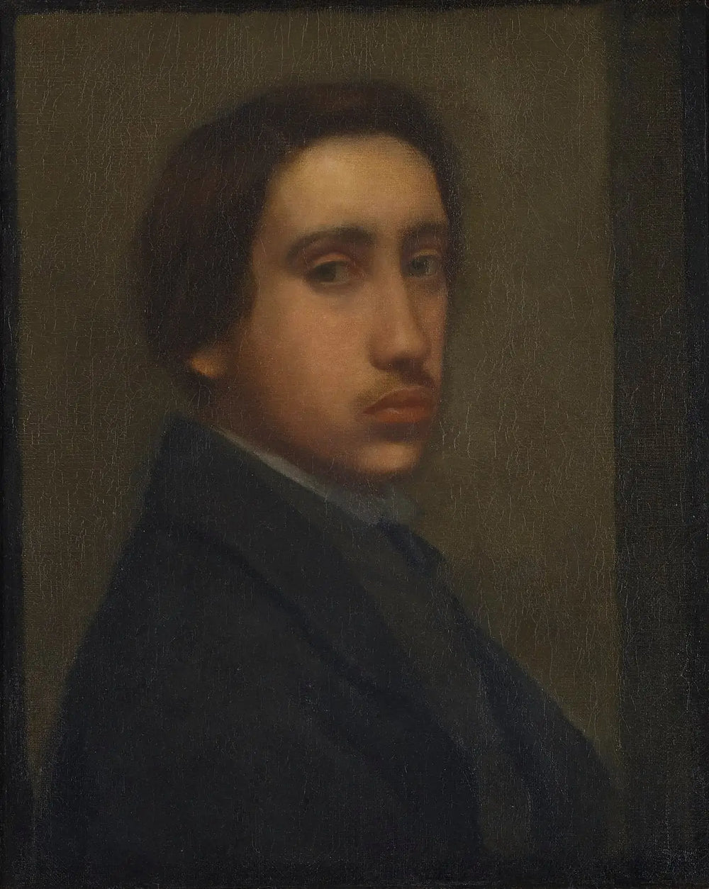 Reproduction du tableau « Degas à la redingote noire (Autoportrait) - Edgar Degas » par Alpha Reproduction en peinture à l’huile
