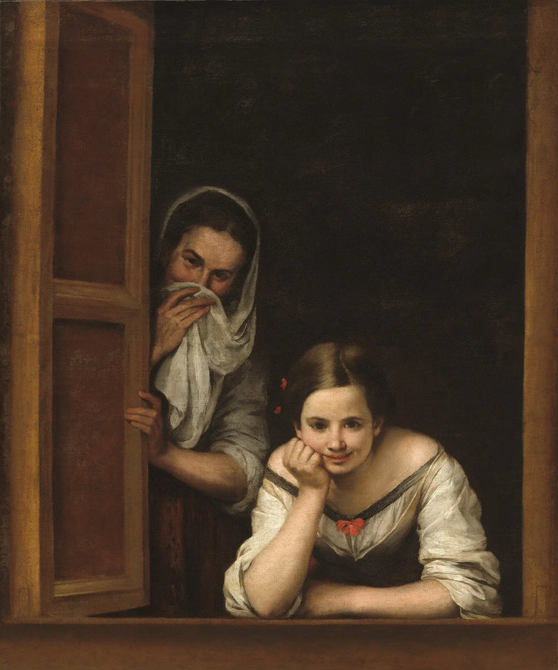 İki kadın pencere önünde - Bartolomé Esteban Murillo