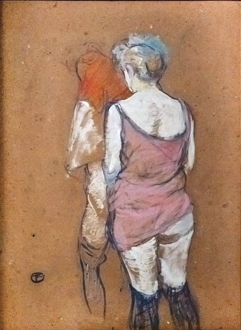 İki yarı çıplak kadın arkadan. Moulins Caddesi Evi - Henri de Toulouse-Lautrec