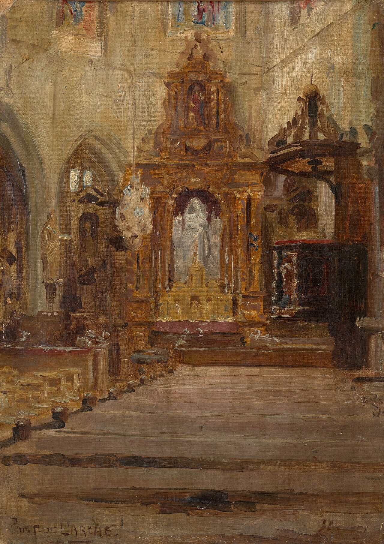 Église Notre Dame des Arts, Pont de l'Arche (Vue de la Nef vers le Chœur) - John Lavery