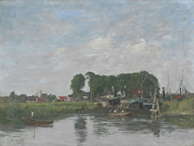 Dordrecht Çevresi. Bot Onarım Şantiyesi - Eugène Boudin