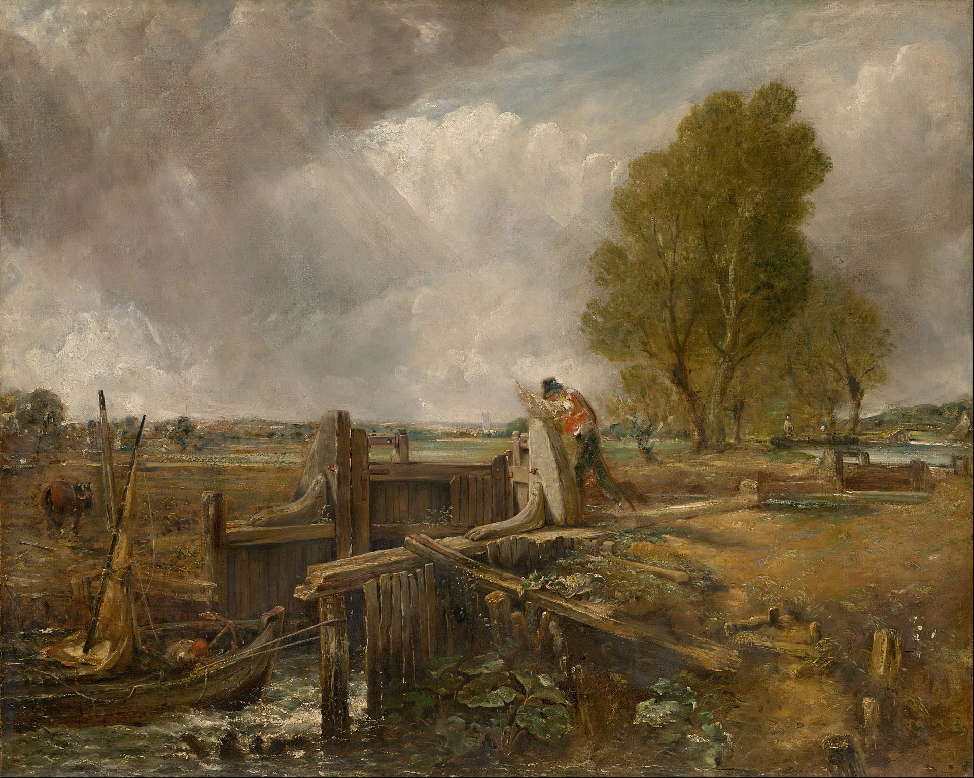 Étude d'un bateau passant une écluse - John Constable