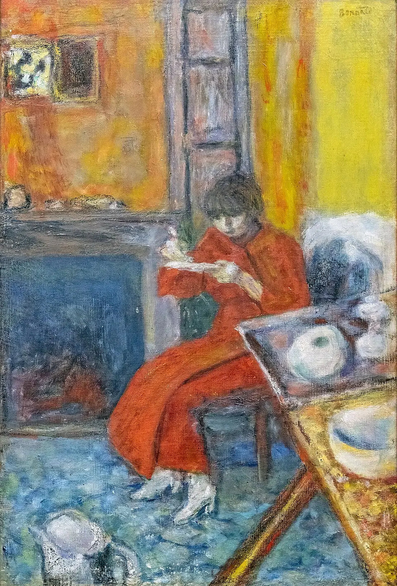Kırmızı sabahlıklı Kadın - Pierre Bonnard