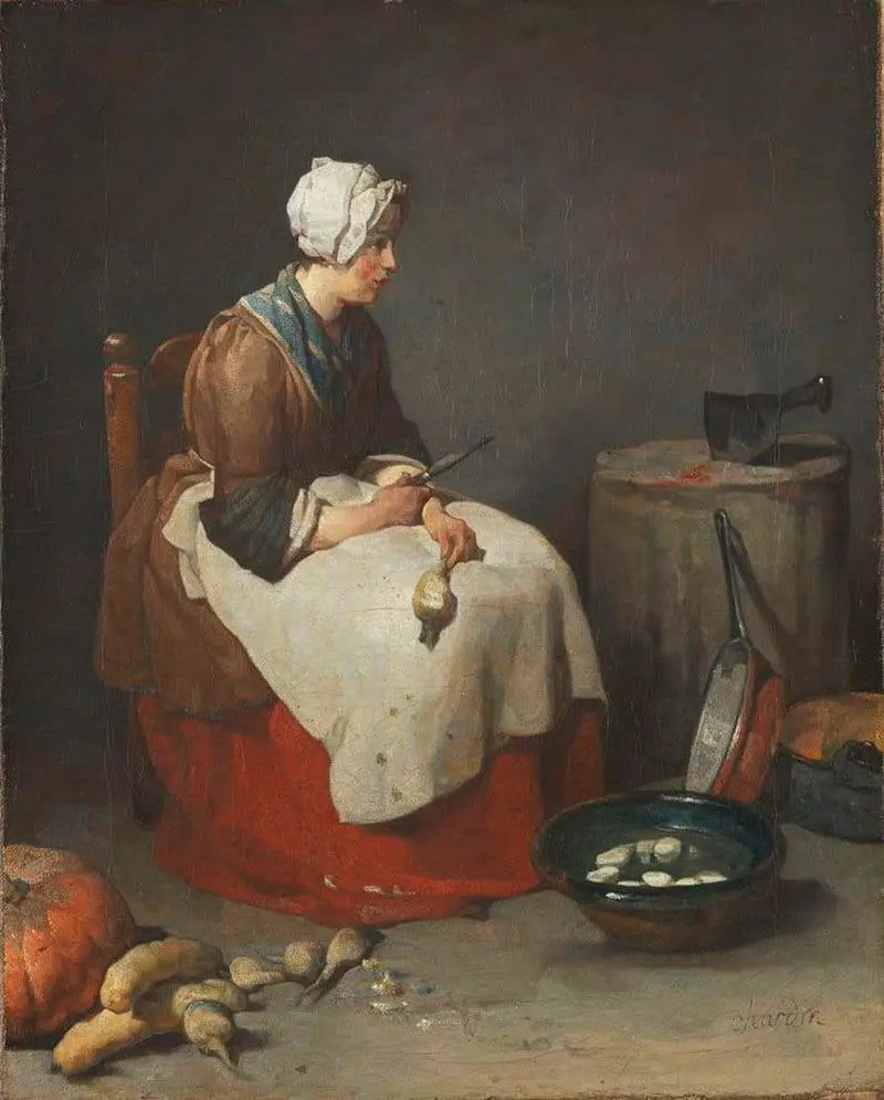 Kadınlarınpırtıklarını soyarken - Jean Siméon Chardin