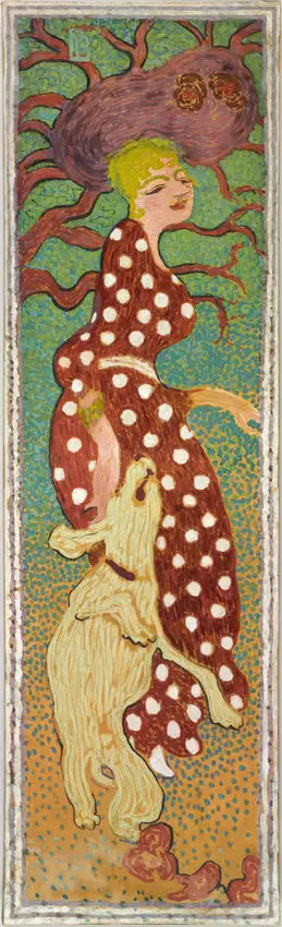 Bahçedeki Kadınlar: Beyaz Dotslu Elbise Giyen Kadın - Pierre Bonnard