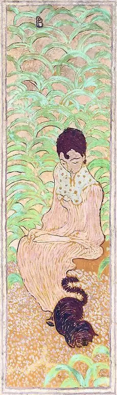 Bahçedeki Kadınlar: Kediyle Oturan Kadın - Pierre Bonnard