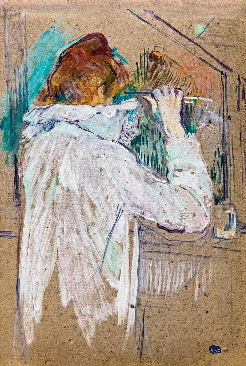 Kadın Saçını Kıvırırken - Henri de Toulouse-Lautrec