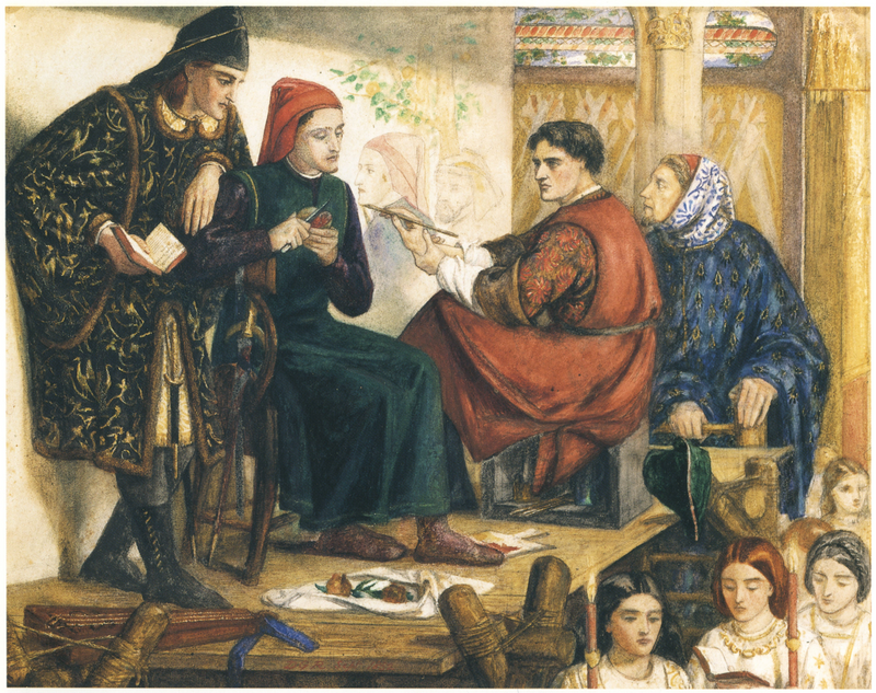 Giotto Dante'nin portresini çiziyor - Dante Gabriel Rossetti