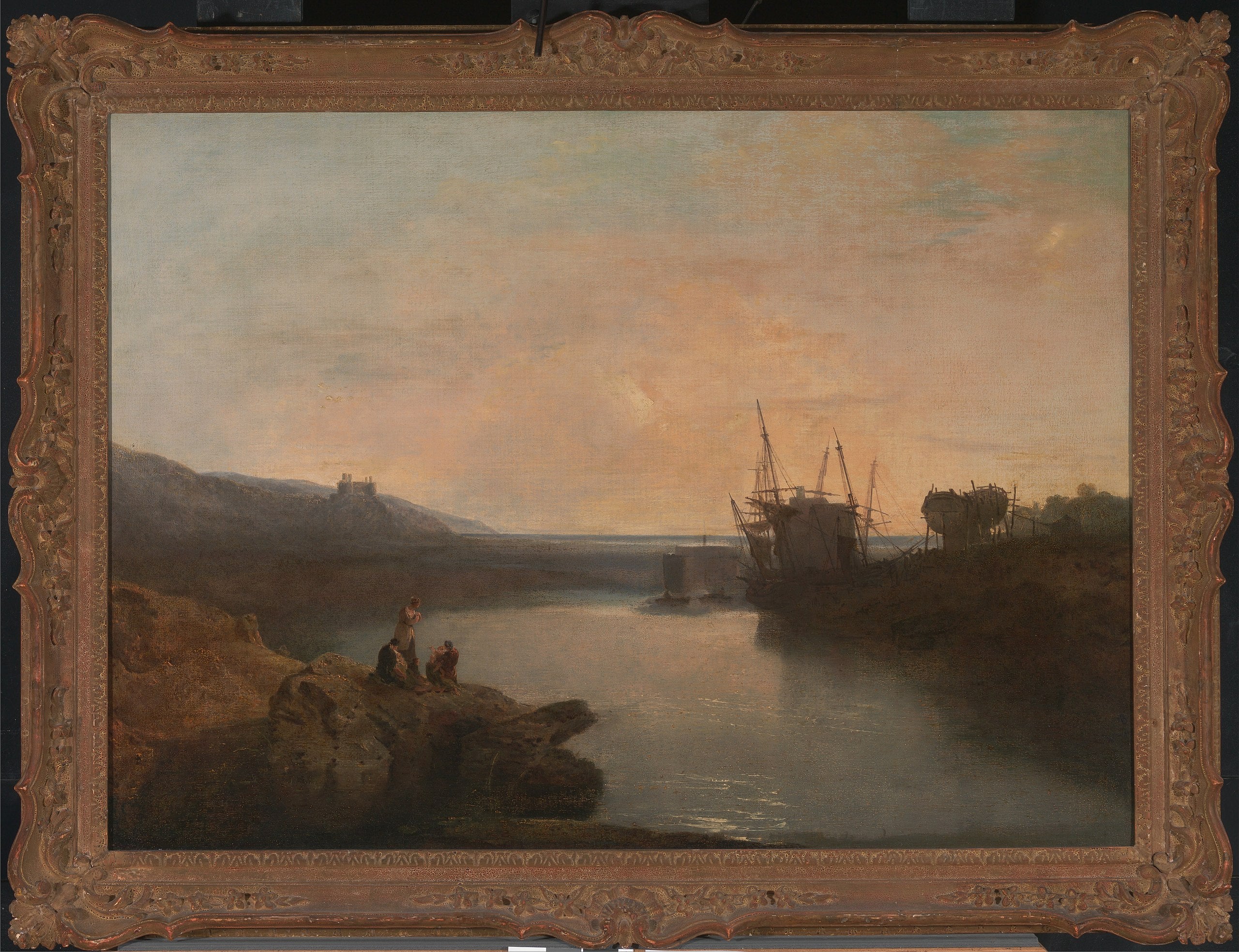 Harlech Kalesi, Tygwyn Feribotu'ndan, Yaz Akşamı Alacakaranlığı - J. M. W. Turner
