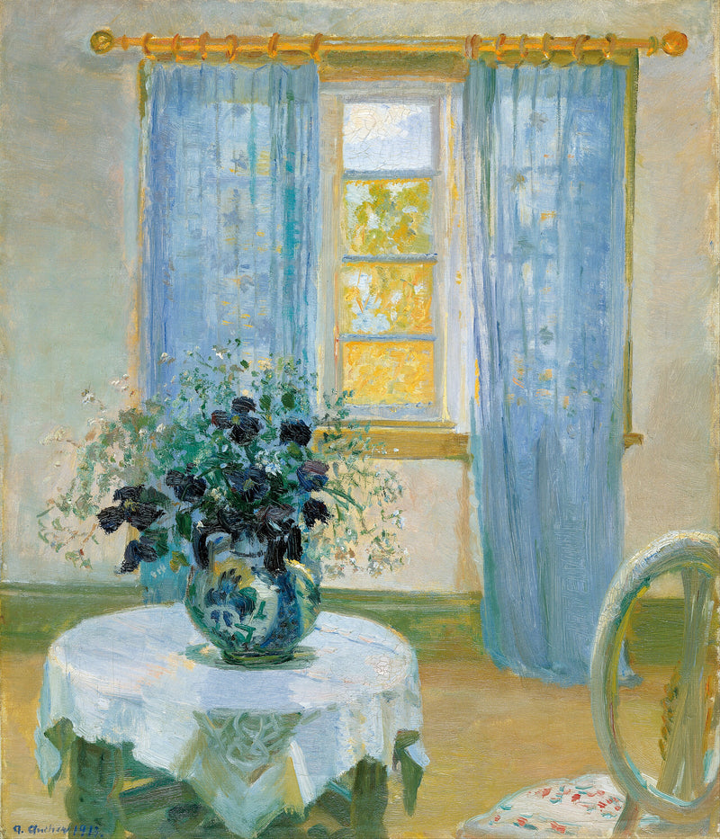 İç Mekan ve Klematis - Anna Ancher