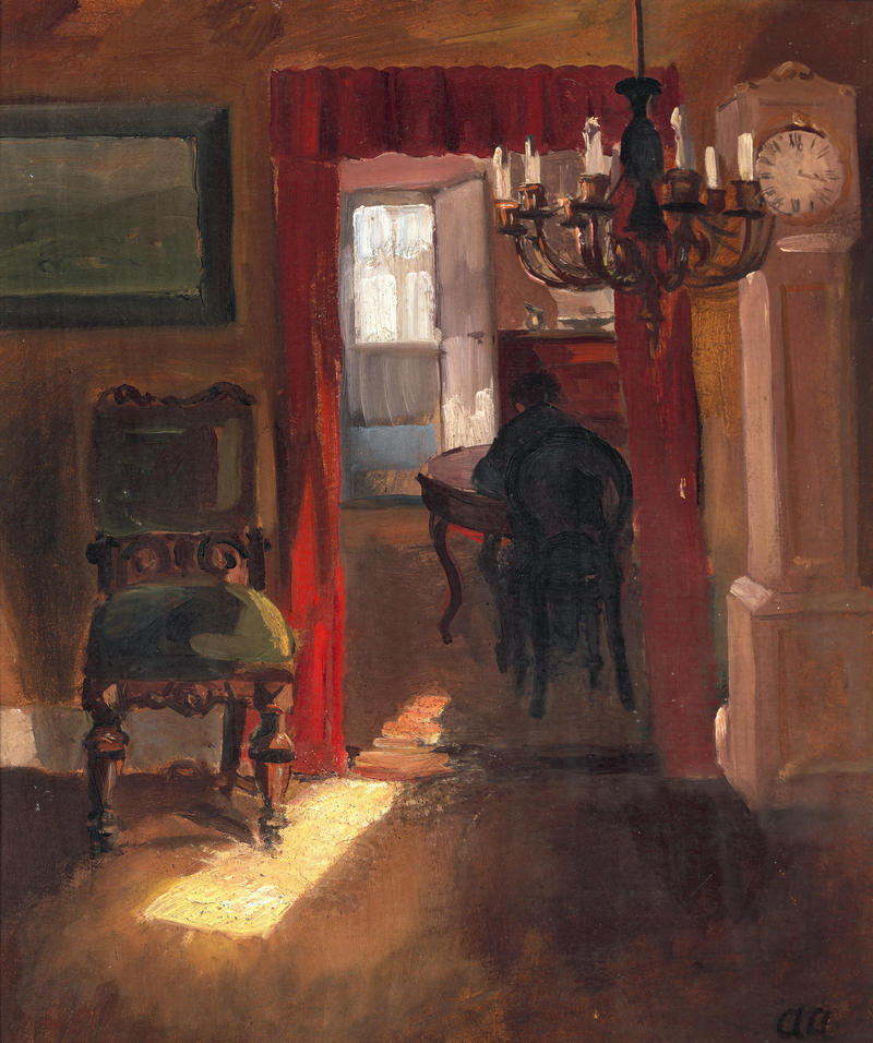Skagen iç mekanı, zeminde ışıklı şerit - Anna Ancher