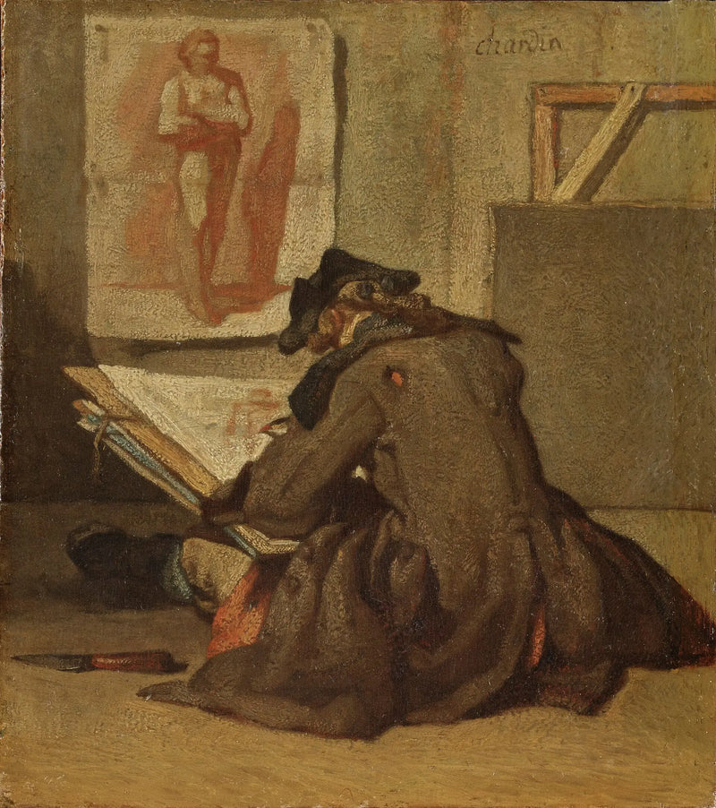 Genç öğrenci çizen - Jean Simeón Chardin