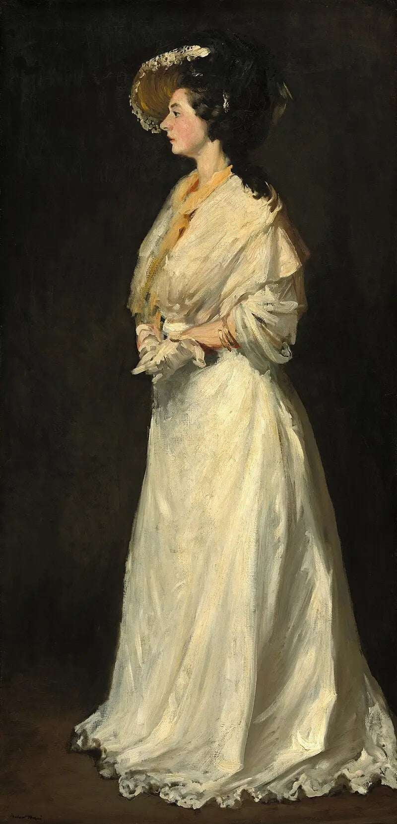 Beyaz Elbiseli Genç Kadın - Robert Henri